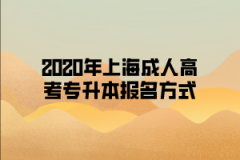 2020年上海成人高考专升本报名方式