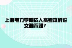 上海电力学院成人高考本科论文难不难？