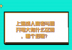 上海成人高考与国开电大有什么区别，哪个好呢？