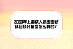 2020年上海成人高考考试科目及分值是怎么样的？