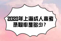 2020年上海成人高考录取率是多少？