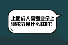 上海成人高考业余上课形式是什么样的？