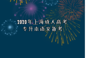 2020年上海成人高考专升本语文备考